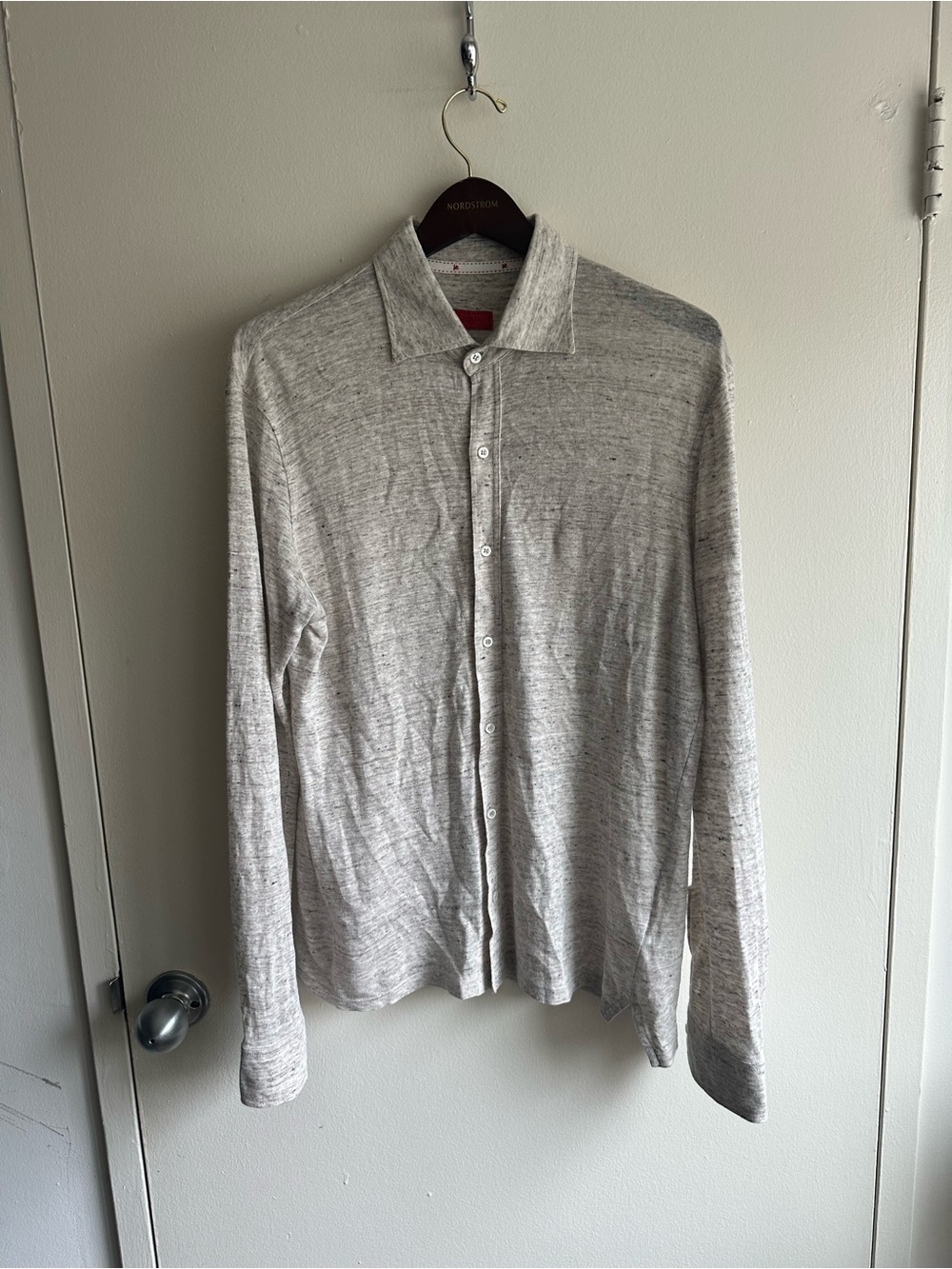 ISAIA Button-Up Linen Shirt US L
